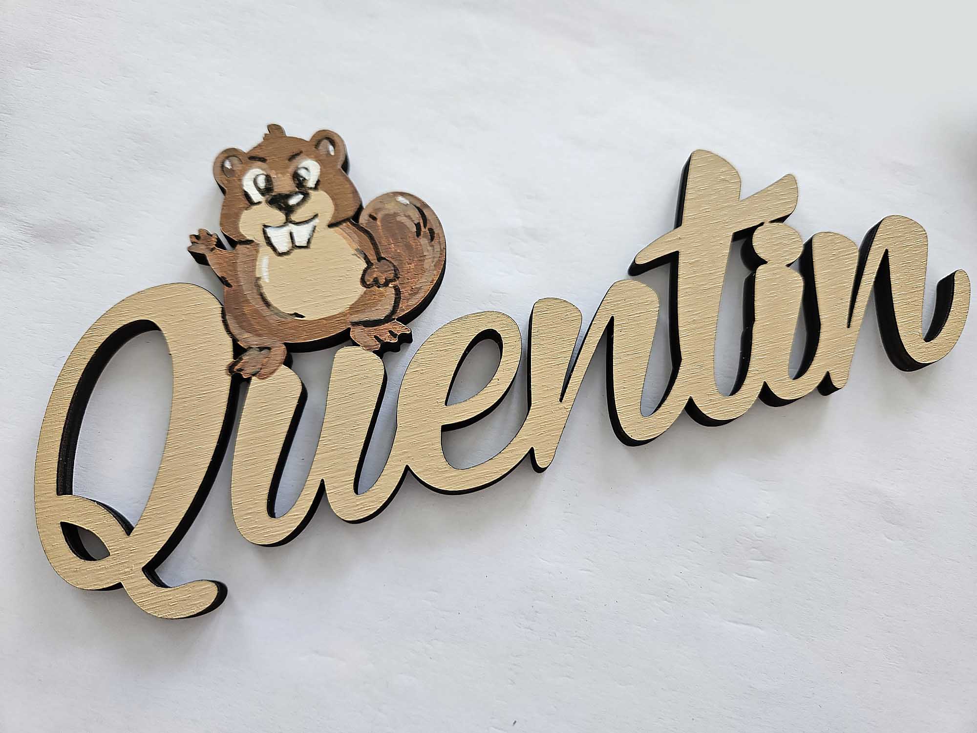 Bespoke Personalised Wooden Name Sign – Hand-Painted Design